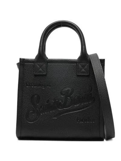 Mc2 Saint Barth Mini Vanity Debossed-logo Tote Bag In Black