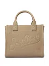 Mc2 Saint Barth Textured Shoulder Bag Detachable Strap In Nude