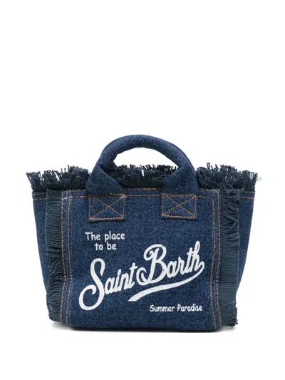 Mc2 Saint Barth Mini Vanity Denim Tote Bag In Blue