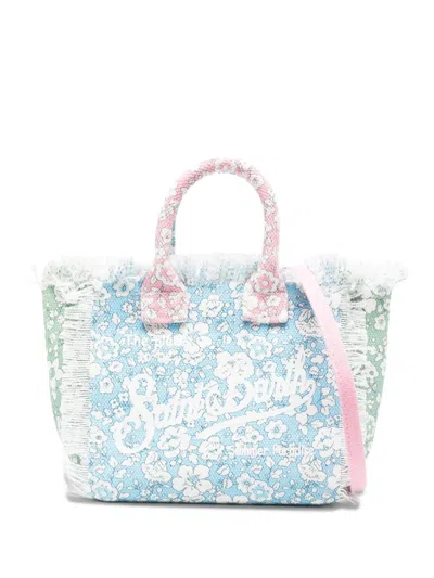 Mc2 Saint Barth Mini Vanity Floral-print Fringed Tote Bag