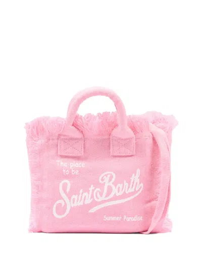 Mc2 Saint Barth Mini Vanity Fringe-detail Tote Bag In Pink