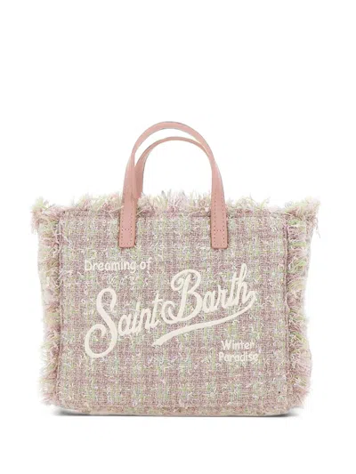 Mc2 Saint Barth Mini Vanity Fringe-trimmed Tote Bag In Pink