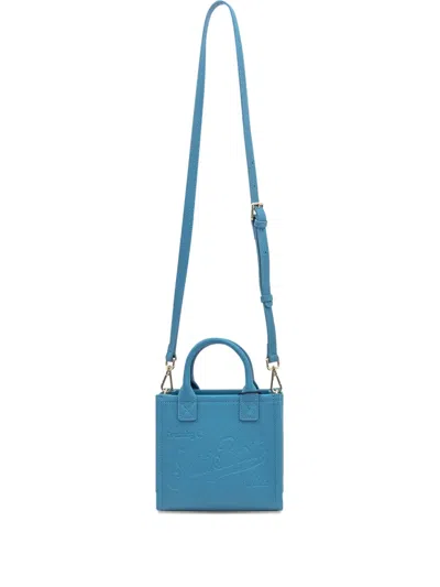 Mc2 Saint Barth Mini Vanity Leather Tote Bag In Blue