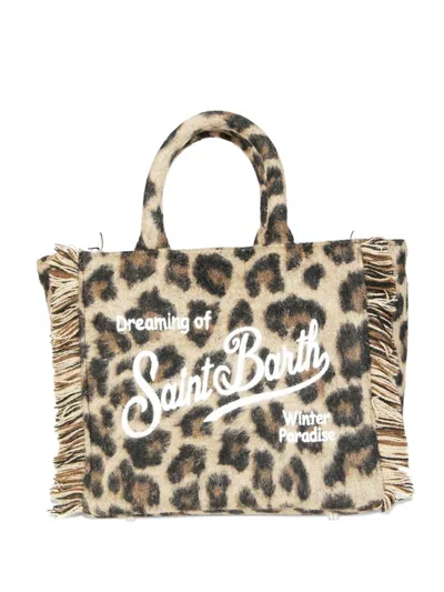 Mc2 Saint Barth Mini Vanity Leopard-print Tote Bag In Neutral