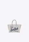 Mc2 Saint Barth Mini Vanity Linen Bag In Gray