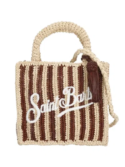Mc2 Saint Barth Mini Vanity Raffia Striped Tote Bag In Multi