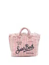 Mc2 Saint Barth Mini Vanity Striped Fringed Tote Bag In Pattern