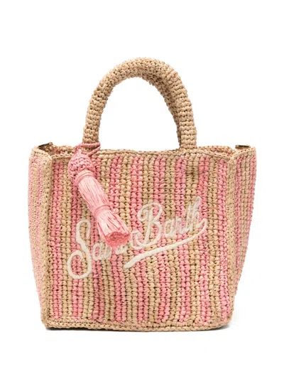 Mc2 Saint Barth Mini Vanity Striped Tote Bag In Pink
