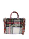 Mc2 Saint Barth Mini Vanity Tartan-pattern Tote Bag In Multi