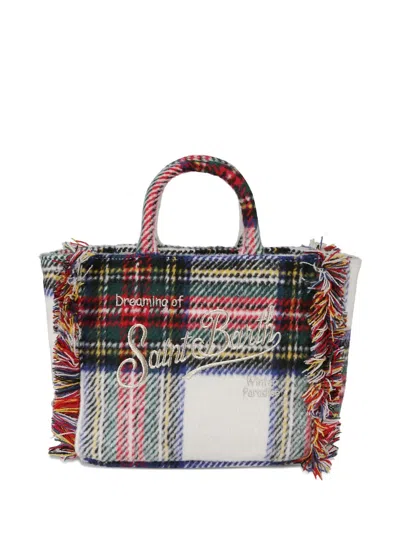 MC2 SAINT BARTH MINI VANITY TARTAN-PATTERN TOTE BAG