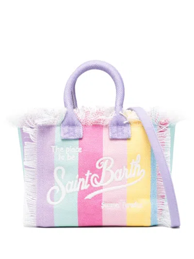 Mc2 Saint Barth Vanity Canvas Beach Bag In Purple