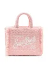 Mc2 Saint Barth Mini Vanity Tweed-fringed Tote Bag In Pink