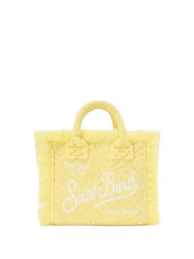 Mc2 Saint Barth Mini Vanity Zebra-embossed Frayed Tote Bag In Blue