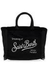 Mc2 Saint Barth Mini Velvet Tote Bag In Black