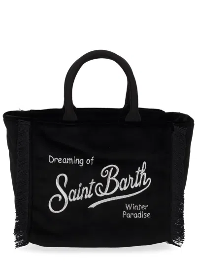 Mc2 Saint Barth "mini Velvet" Tote Bag In Black