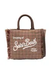 Mc2 Saint Barth Check-pattern Vanity Mini Wool Tote Bag In Multi