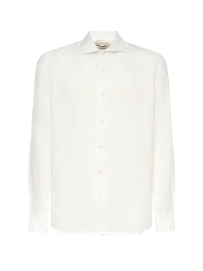 Mc2 Saint Barth Minimalist Long-sleeve Button-up Shirt In Brown
