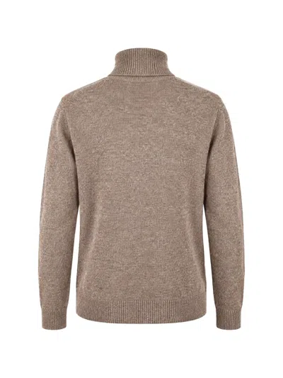 Mc2 Saint Barth Moody Roll-neck Sweater In Brown