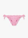 Mc2 Saint Barth Moon Bikin Bottom With Embroidery In Pink