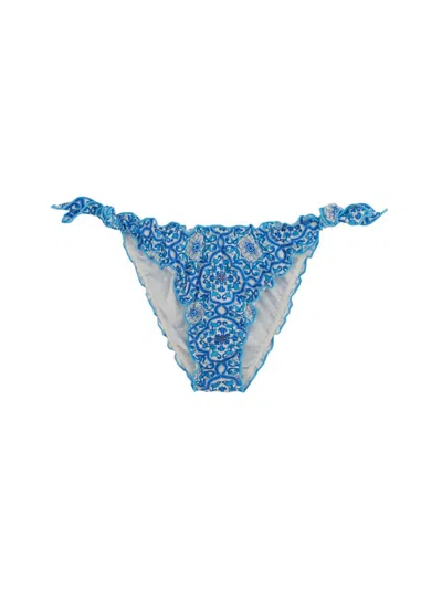 Mc2 Saint Barth Moon Bikini Bottom In Gnawed Blue