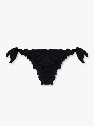 Mc2 Saint Barth Moon Bikini Slip With Lurex Effect In Black