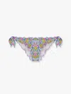 Mc2 Saint Barth Moon Bikini Slip With Poppy And Daisy Print In Blue