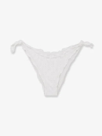 Mc2 Saint Barth Moon Embroidered Bikini Slip In White