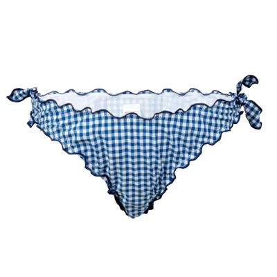 Mc2 Saint Barth Moon Gingham Classic Swim Bottom In Blue