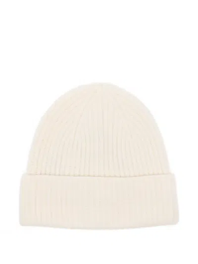Mc2 Saint Barth Moss Ribbed-knit Beanie Hat In White