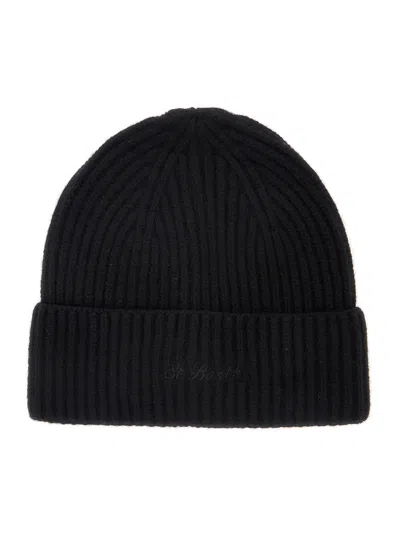 Mc2 Saint Barth Moss Wool Hat In 100% Wool With Classic Brim In Black