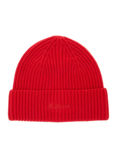 Mc2 Saint Barth Moss Wool Hat With Soft Warm Fabric And Comfortable Fit In Red