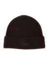 Mc2 Saint Barth Moss Wool Hat With Wool Processing In Brown