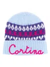 Mc2 Saint Barth Motif-embroidered Fair-isle Beanie In Blue