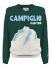 Mc2 Saint Barth Graphic Print Long Sleeve Crew Neck Knitwear In Green