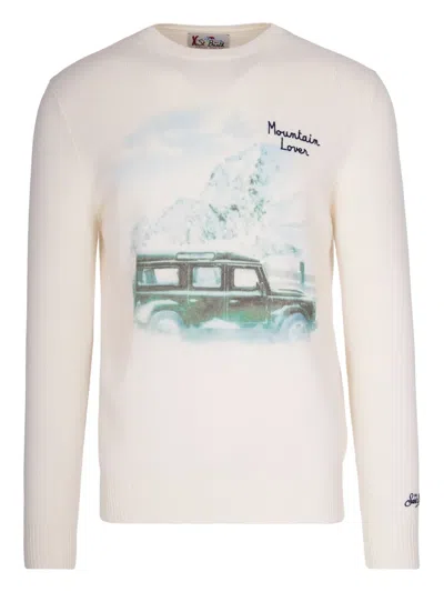 Mc2 Saint Barth Mountain Lover Graphic Print T-shirt In White