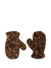 Mc2 Saint Barth Muffy Leopead-print Mittens In Brown