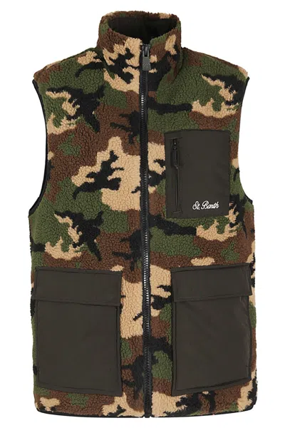 Mc2 Saint Barth Camouflage-print Zipped Gilet In Multi