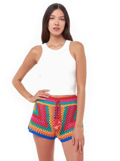 MC2 SAINT BARTH MULTICOLOR CROCHET SHORTS