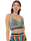 Mc2 Saint Barth Multicolor Crochet Top In Multicolor