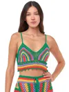 Mc2 Saint Barth Multicolor Crochet Top In Multicolor