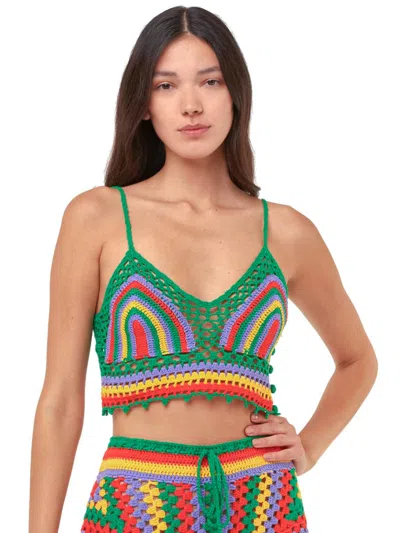 Mc2 Saint Barth Multicolor Crochet Top