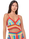 Mc2 Saint Barth Multicolor Crochet Top In Multicolor