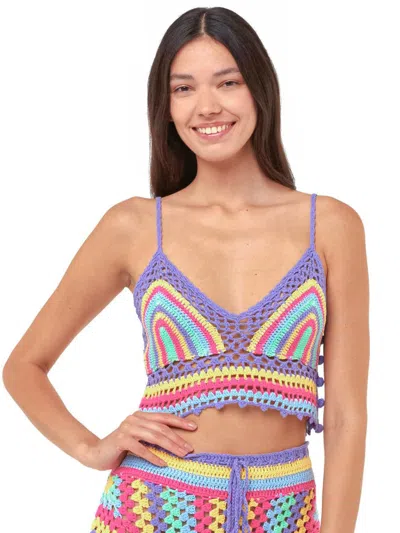 Mc2 Saint Barth Multicolor Crochet Top