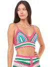 Mc2 Saint Barth Multicolor Crochet Top In Multicolor