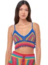 Mc2 Saint Barth Multicolor Crochet Top In Multicolor