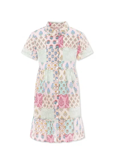 MC2 SAINT BARTH MULTICOLOR DRESS FOR GIRL WITH PATCHWORK PRINT