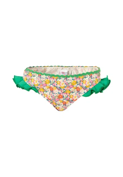 Mc2 Saint Barth Kids' Multicolor Swim Briefs For Girl With Floral Print