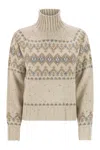 Mc2 Saint Barth Myra - Donegal High Neck Jumper In Neutral
