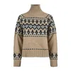 Mc2 Saint Barth Myra Donegal Sweater In Beige Wool Blend With Fair Isle Jacquard In Multi