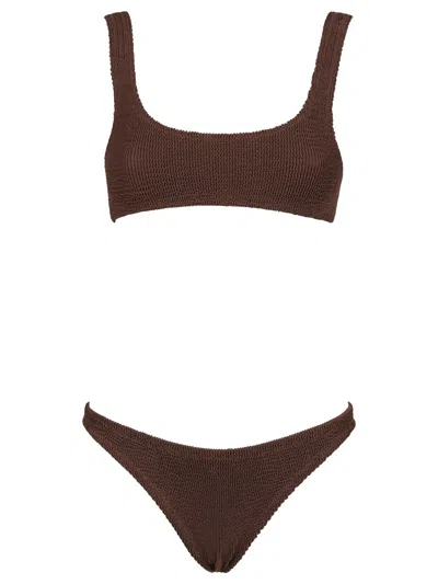 Mc2 Saint Barth Naima Naomi Seersucker Bikini In Burgundy